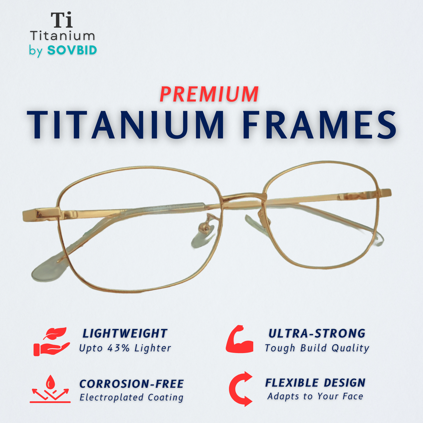 Titanium | Round Full-Rim | Gold | Medium | Unisex | 28212 Gold