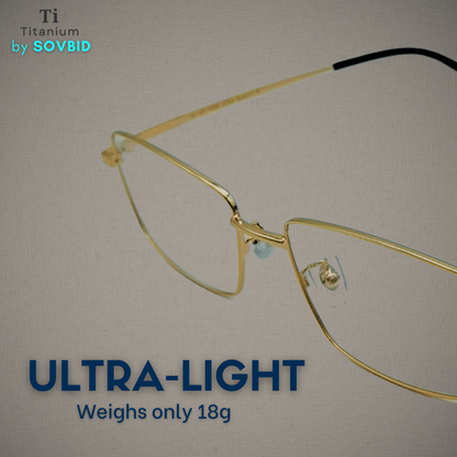 Titanium | Rectangle Full-Rim | Black | Medium | Unisex | 3010 Gold