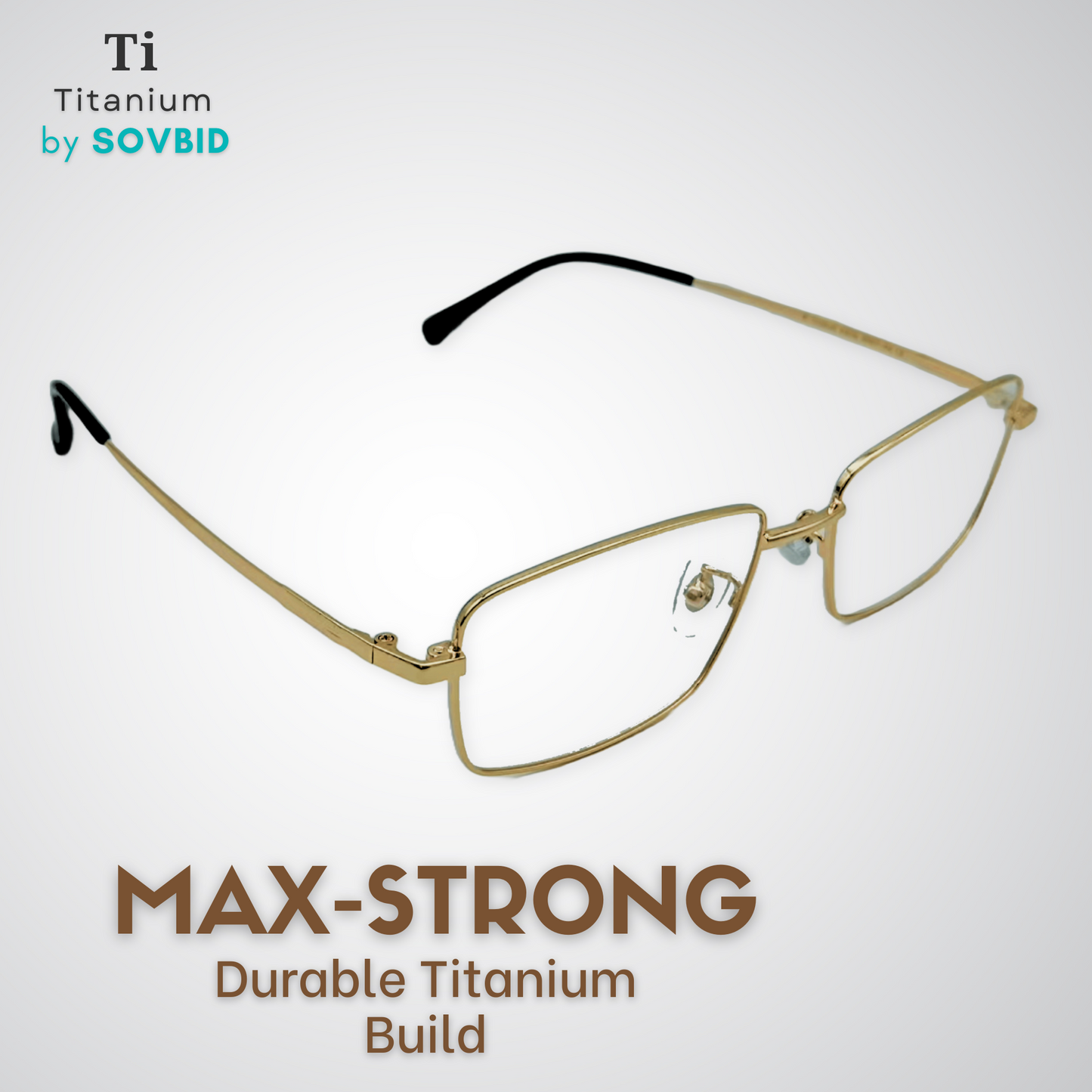 Titanium | Rectangle Full-Rim | Black | Medium | Unisex | 3010 Gold