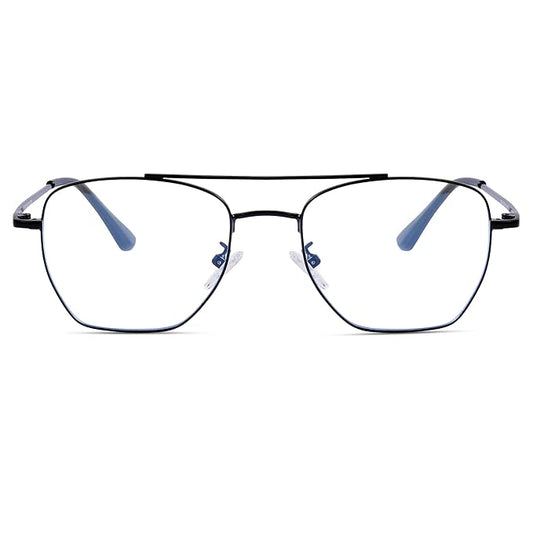 Blue-Cut Computer Glasses | Aviator | Oversized | Metal | Black | 73005