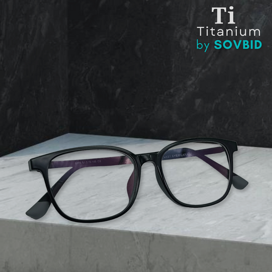 TR + Titanium | Square | Black | Small-Medium | Unisex | 6882 Black