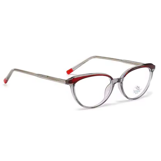 Blue-Cut Computer Glasses | Cat-Eye | Designer | Women's | Grey Red | 793