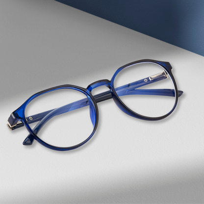 Hexagon Geometric | Transparent TR90 Eyewear | HEXA79 Blue