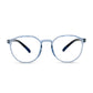 Blue-Cut Computer Glasses Round-Hexagon Geometric DualTone TR90 Digital Eyewear (HEXA79 Transparent Blue)