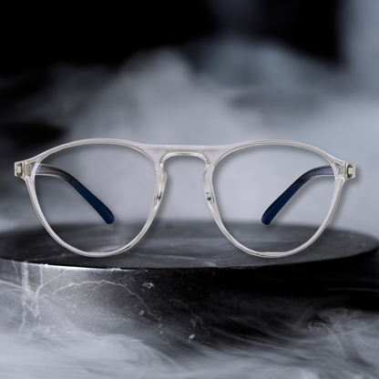 Blue Ray Blocking Computer Glasses Round Transparent TR90 Digital Eyewear (ROUND79 Transparent)