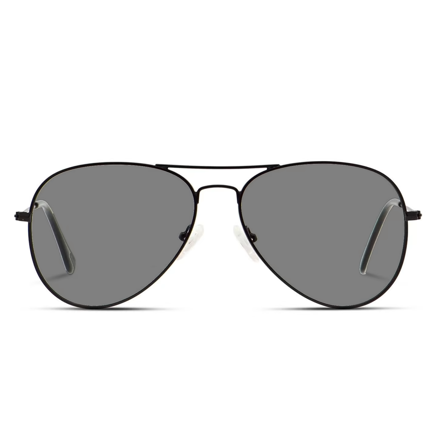 Photochromic Day & Night Computer & Gaming Glasses + Sunglasses Genderless Aviator Metal Eyewear (7905 Black)