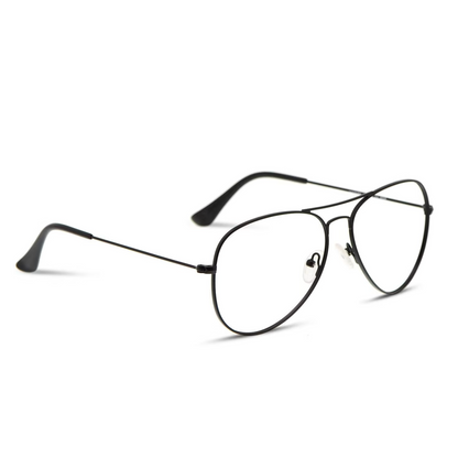 Blue-Cut Aviator Metal Computer Glasses Eyewear (7905 Black)