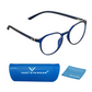 Blue-Cut Computer Glasses Round-Hexagon Geometric TR90 Digital Eyewear (HEXA79 Blue)