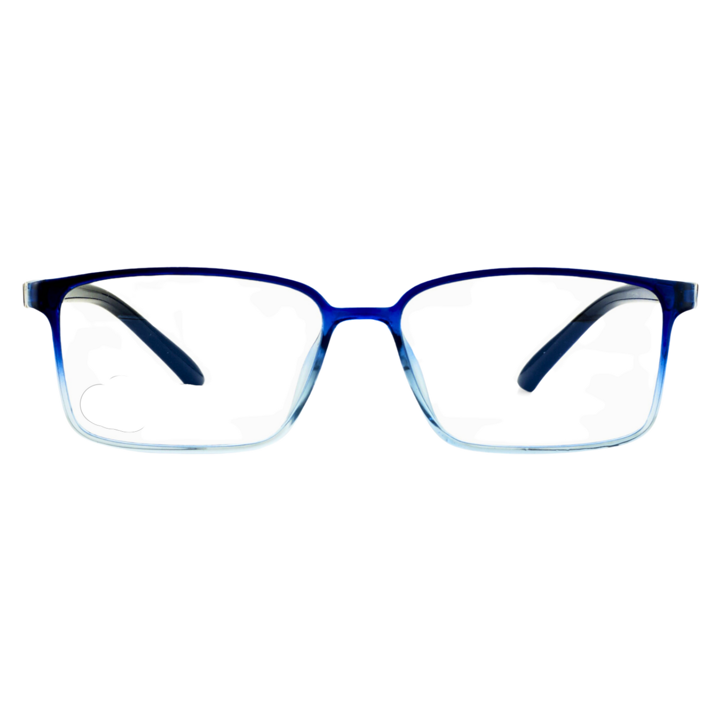 Blue-Cut Computer Glasses DualTone Rectangle TR90 Digital Eyewear Unisex (RECTANGLE79 Transparent-Blue)