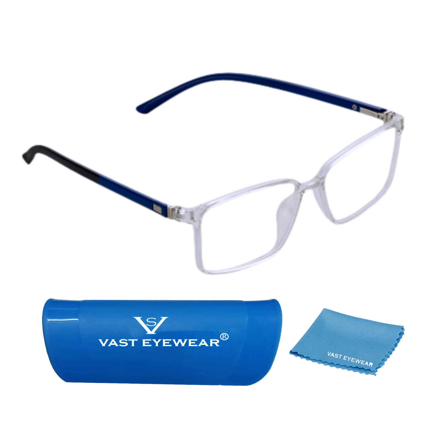Blue-Cut Computer Glasses Transparent Rectangle TR90 Digital Eyewear Unisex (RECTANGLE79 Transparent)