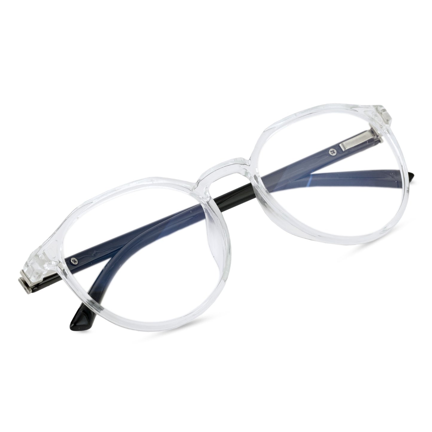 Blue Ray Blocking Computer Glasses Round Transparent TR90 Digital Eyewear (ROUND79 Transparent)