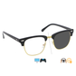 Photochromic Day & Night Computer Gaming Glasses + Sunglasses Clubmaster Wayfarer Unisex Eyewear (CM Gold)